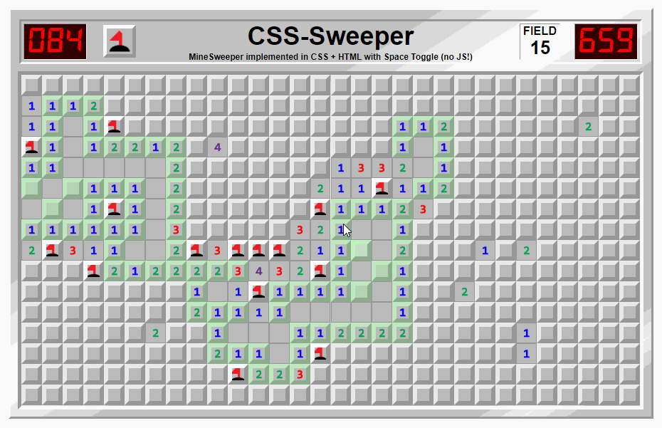 an animated gif showing css-sweeper gameplay